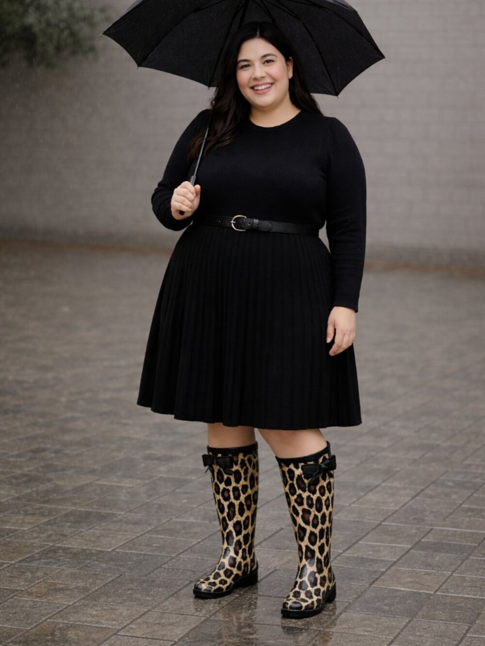 Draper James Black Ribbed Knit Dress Long Sleeve Fit & Flare XL